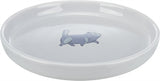 Trixie Food Bowl Water Bin Flat og bred katteprint Grå
