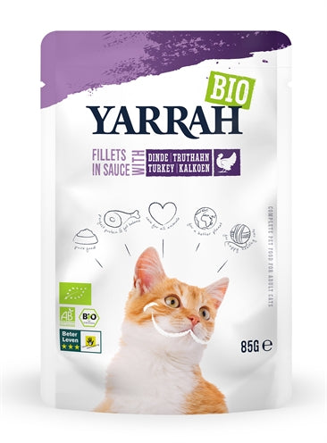 Yarrah kat organiske fileter med kalkun i sauce