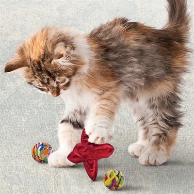 Kong Cat Active Jacks Stuiterbal Multipack med Catnip Red