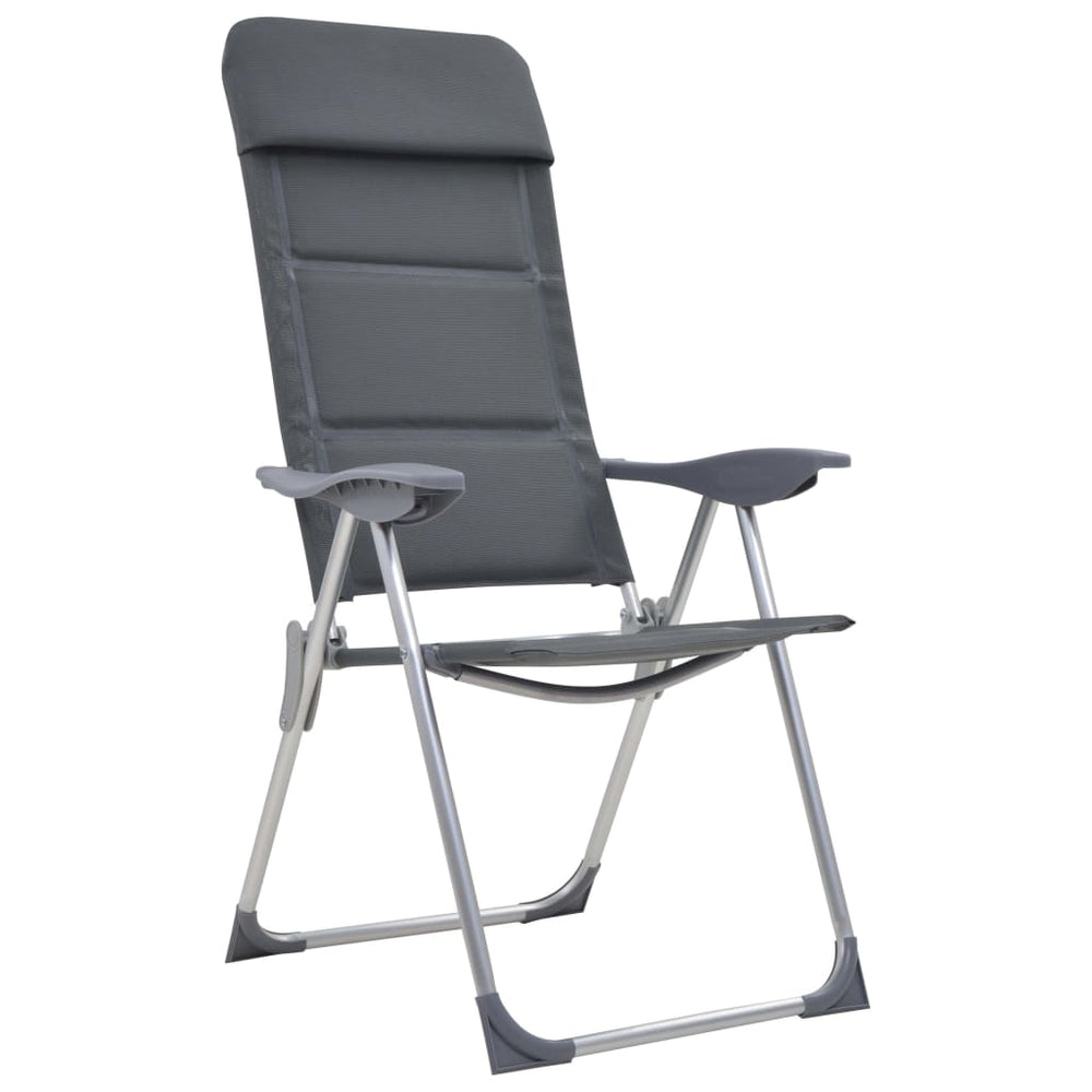 Vidaxl campingstole 58x69x111 cm aluminiumsgrå 2 stk