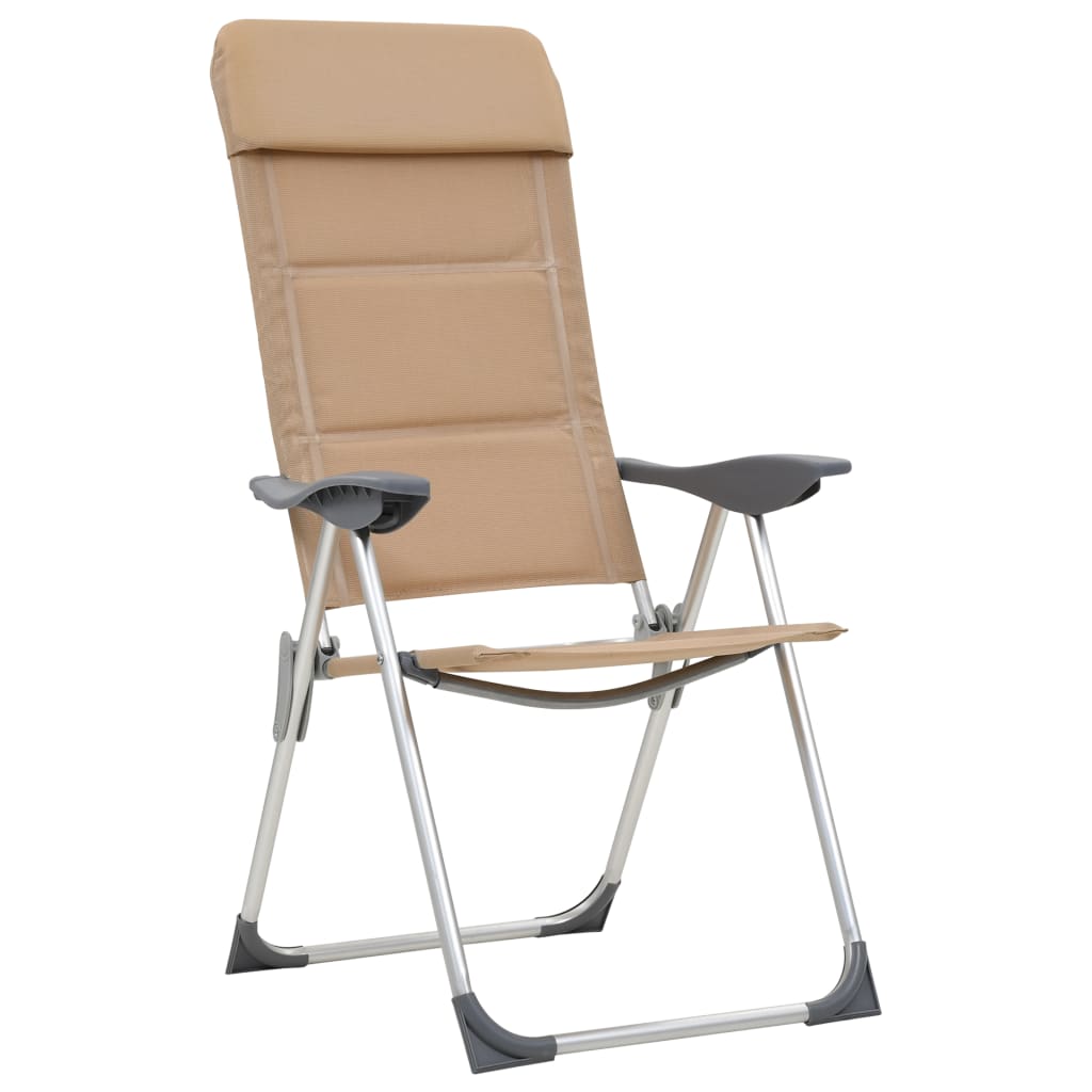 Vidaxl Camping Stole 2 St. 58x69x111 cm aluminiumscreme