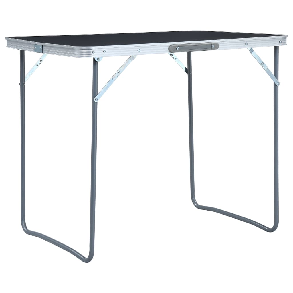 Vidaxl campingbord sammenfoldelig med metalramme 80x60 cm grå