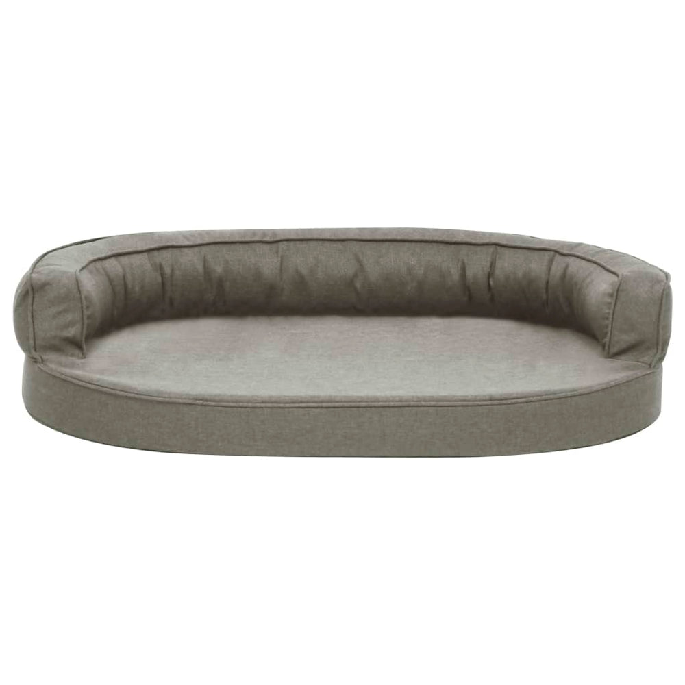 Vidaxl Dog Bed Ergonomic Linen-Look 75x53 cm grå