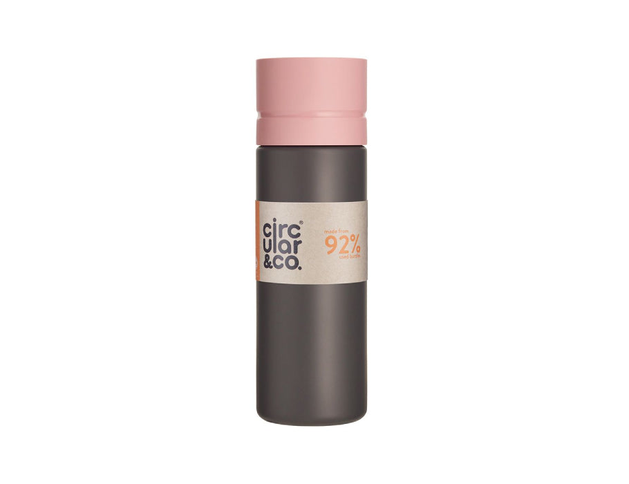Circular Co. Cirkulær vandflaske 600 ml sort lyserød