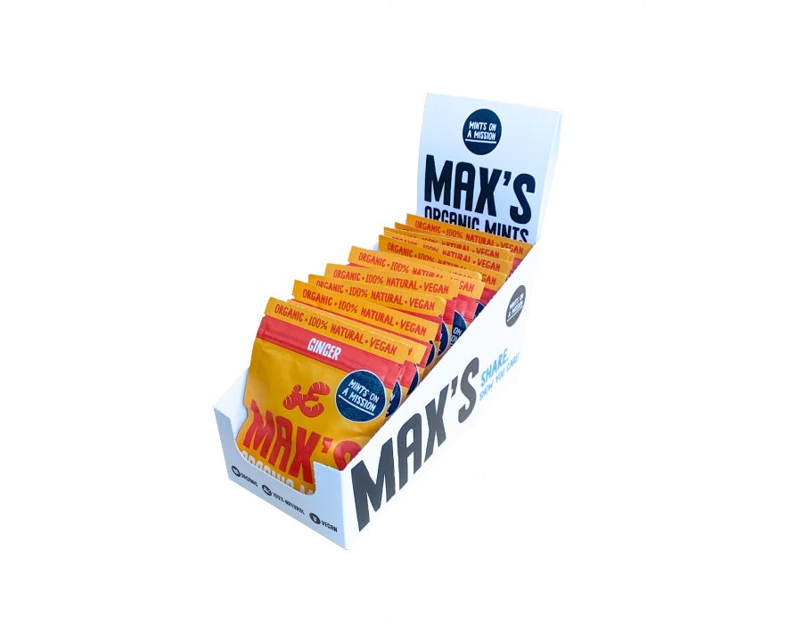 Max Organic Mints Menthol Mint Display 12 stykker (17gr)