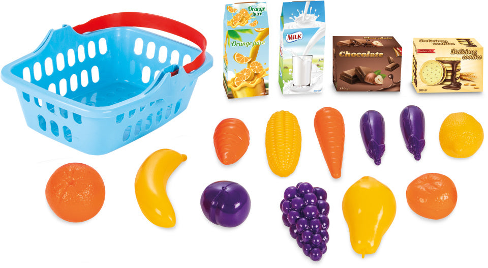 Pilsan Toy Fruit Basket Blue 17-Piece