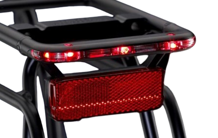 Rør tubus e-cykel baglys 5-LEDS 12 volt til montering af bagageholder