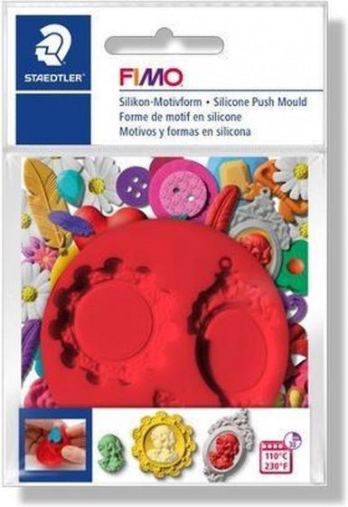 Fimo kleimal camee junior 7 cm silikone rød