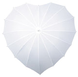 Falcone paraply hjerteformet 110 cm polyester hvid