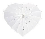 Falcone paraply hjerteformet 110 cm polyester hvid
