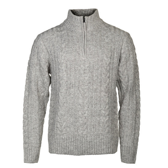 Life Line Marcel Sweater Knit Half Zip Men Light Gray Størrelse L