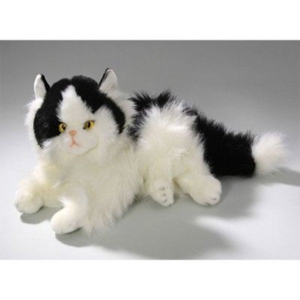 Liggende sort / hvid persisk kat 30 cm