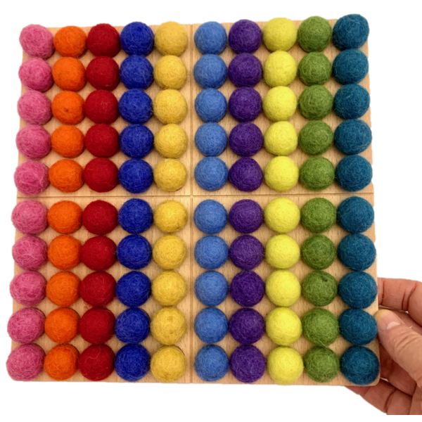 Papoose legetøj papoose legetøj 2cm filt kugler lyse 100 pc