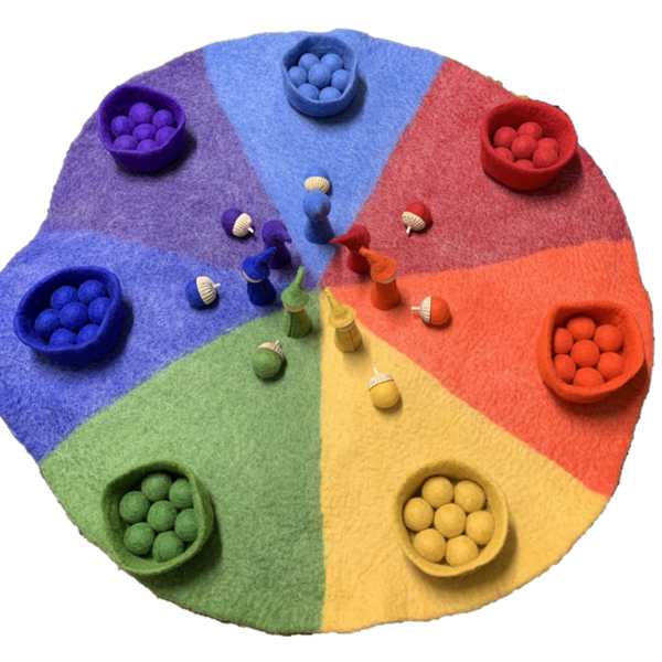 Papoose Toys Papoose Toys 90 cm Rainbow Mat