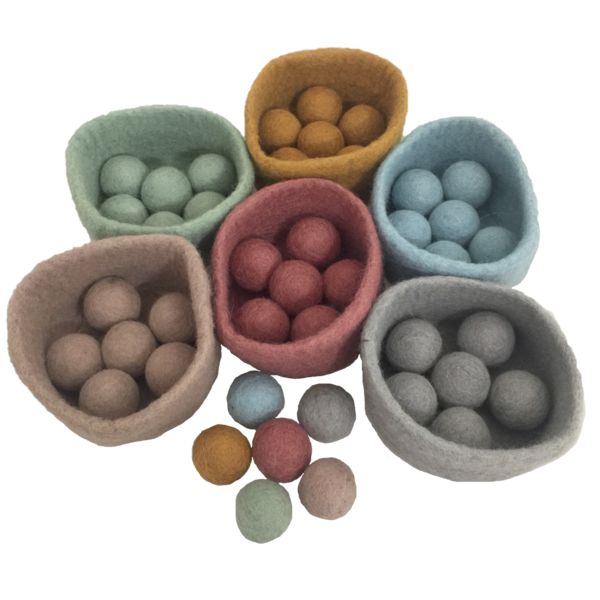 Papoose Toys Papoose Toys Earth Ball-Bowl Set 48pc 3+ Alder