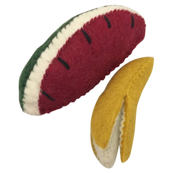 Papoose legetøj papoose legetøj frugt banan, vandmelon skive