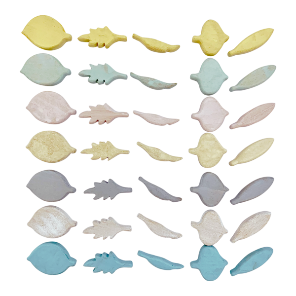 Papoose legetøj papoose legetøj mini pastelbladformer 35 pc