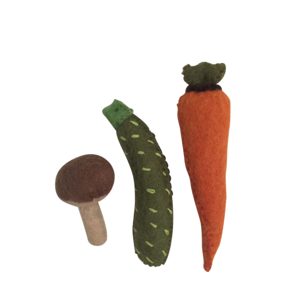 Papoose legetøj papoose legetøj vegetabilsk gulerod, zucchini, svamp