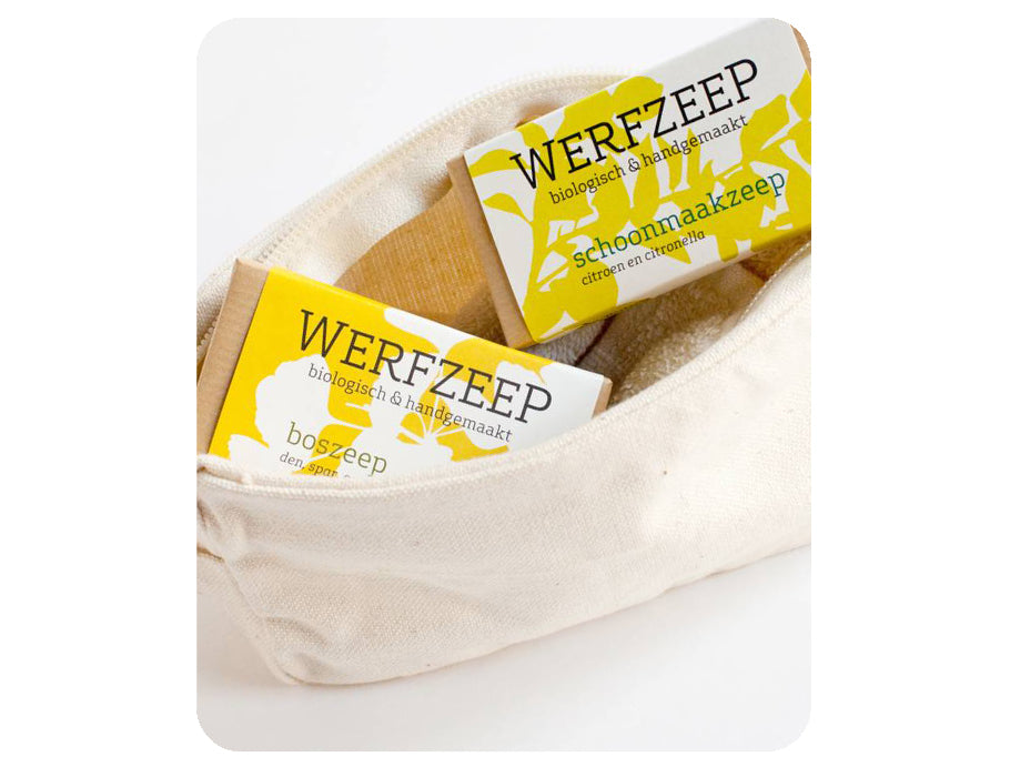 Werfzee werfzeep rejsetaske og to sæber