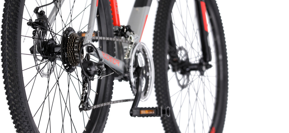 Rucanor Lux 27,5 tommer 51 cm MEN 21V Mekanisk skive Brake Sølvrød
