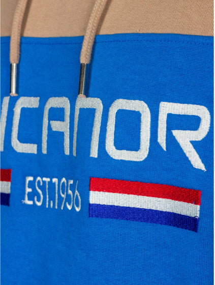 Rucanor Trevor Sweater Hoodie Men Blue Beige Størrelse 3xl